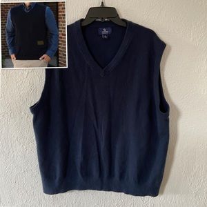 Lands’ End Cashmere Sweater Vest V Neck Timeless Academia Business Preppy Sz XL